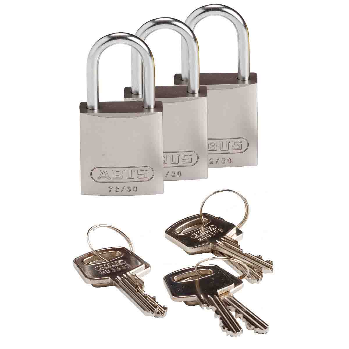 Comp Alum Padlock 1" KA SL 3PK