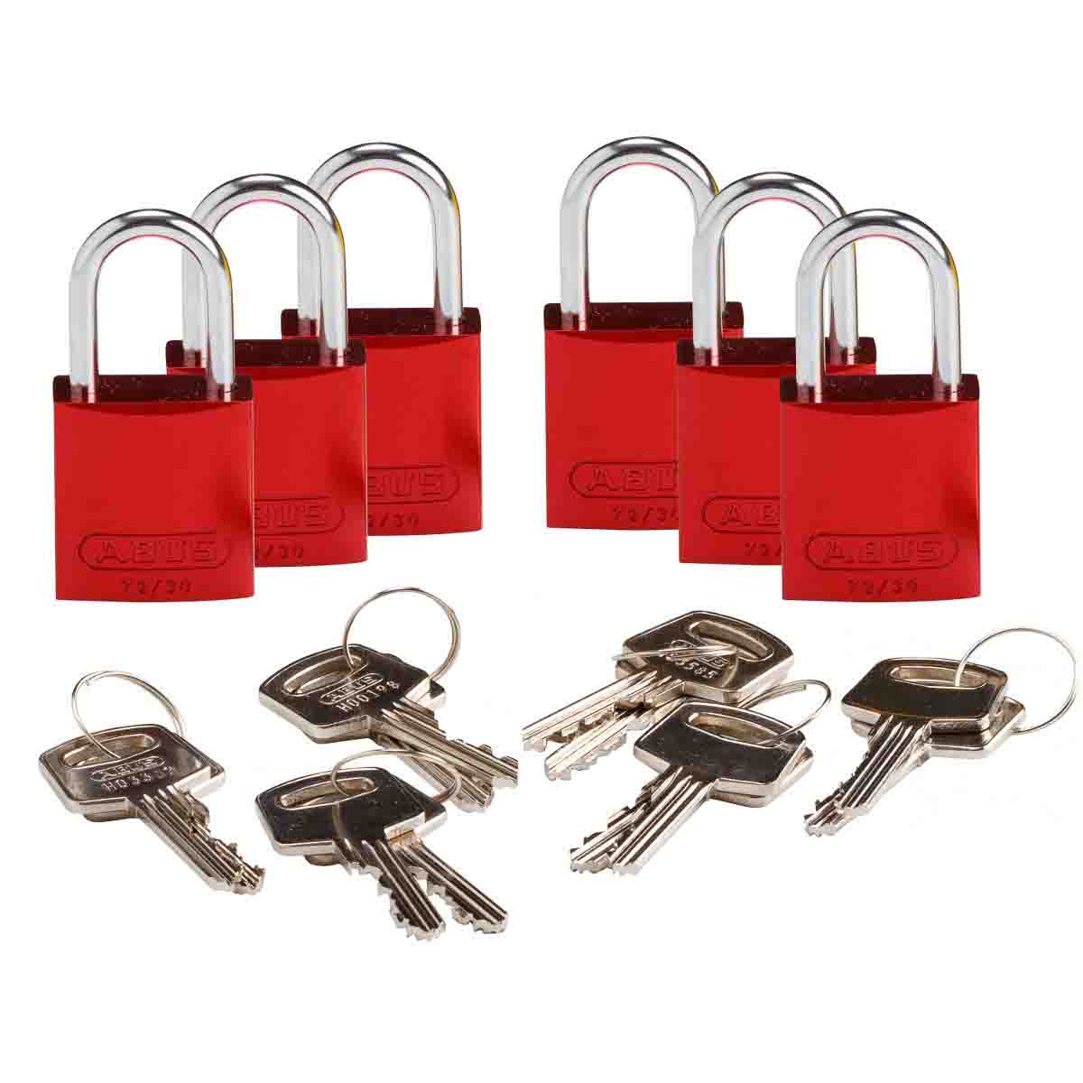 Comp Alum Padlock 1" KD RD 6PK