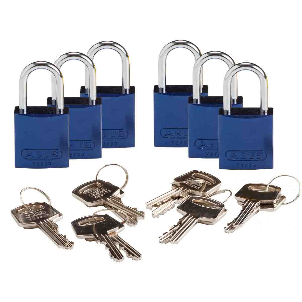 Comp Alum Padlock 1" KD BU 6PK