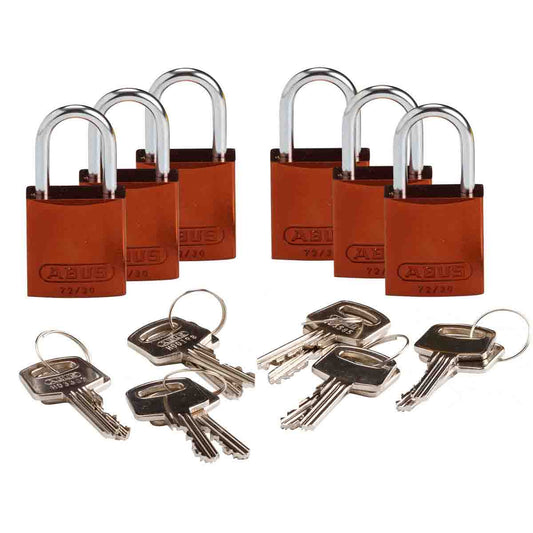 Comp Alum Padlock 1" KD BN 6PK