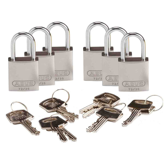 Comp Alum Padlock 1" KD SL 6PK