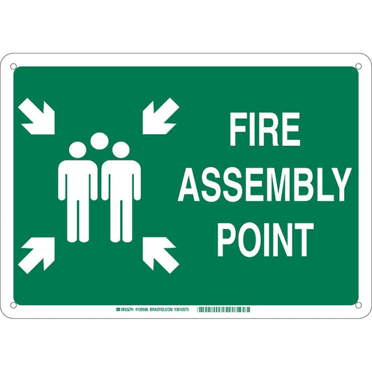B120 10X14 WHT/GN FIRE ASSEMBLY POINT