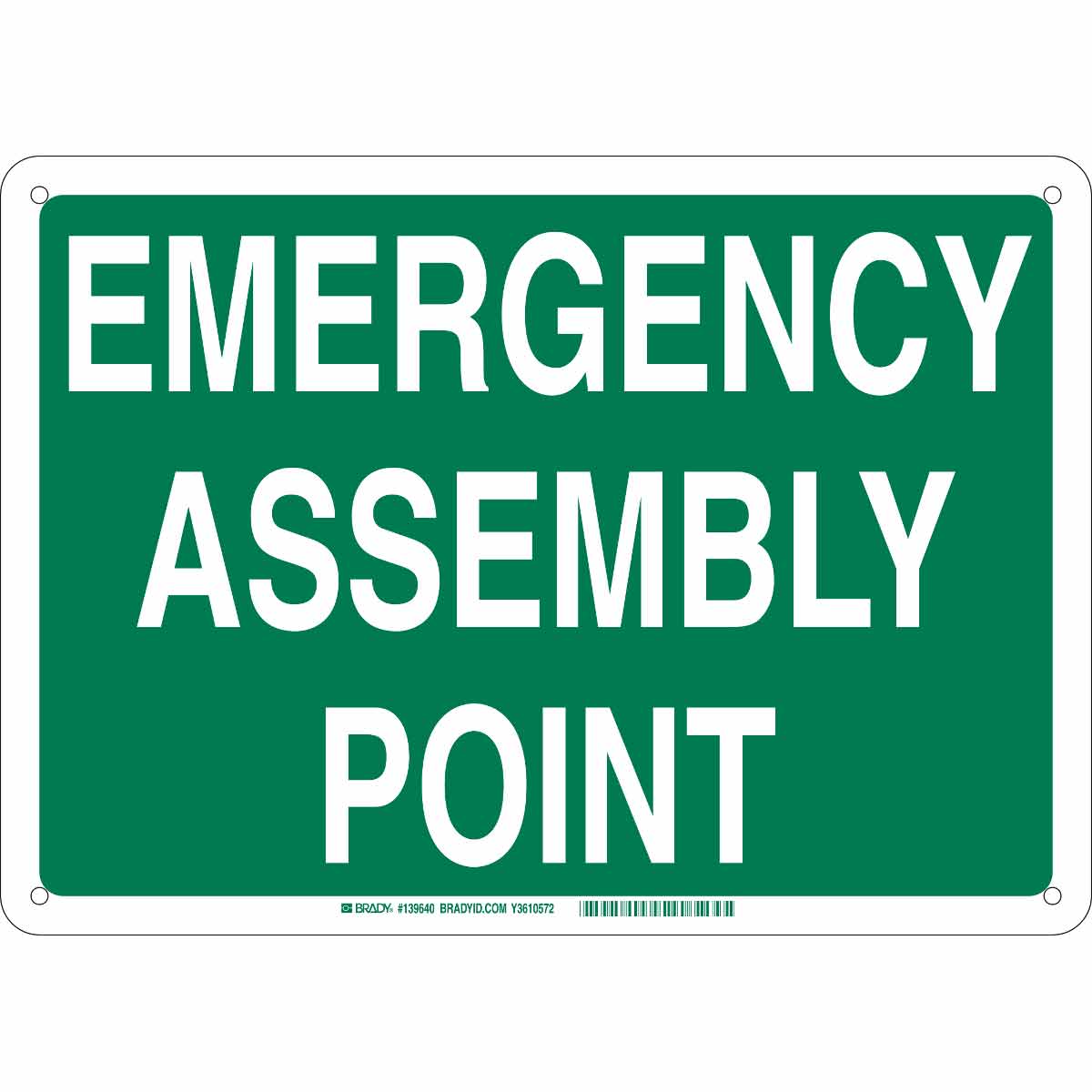 B120 18X24 WHT/GN EMERGENCY ASSEMBLY PT