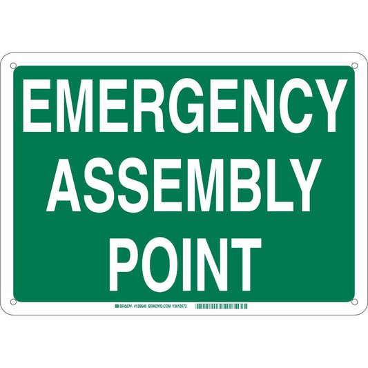 B555 18X24 WHT/GN EMERGENCY ASSEMBLY PT