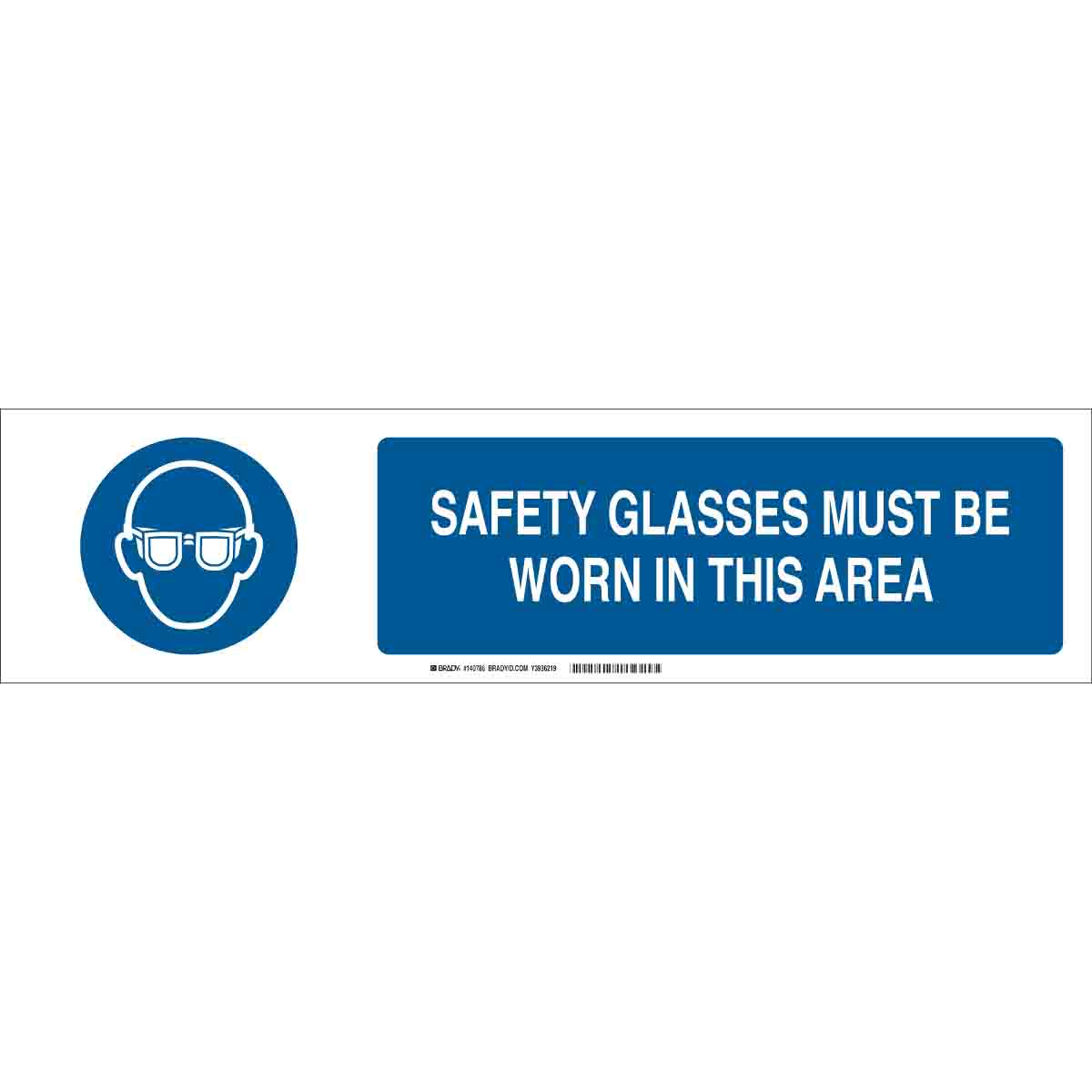 B-555 6X23.875 BLU/WHT SAFETY GLASSES