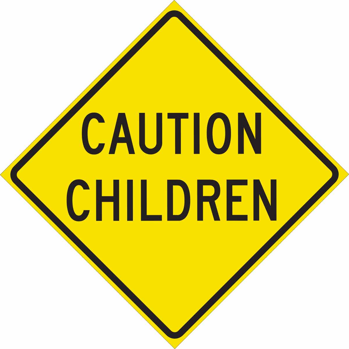 24X24 BLK/YEL CAUTION CHILDREN SIGN HIP