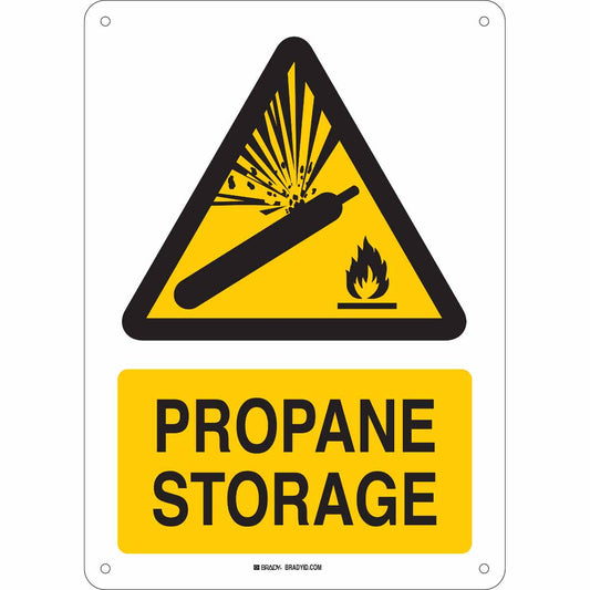 B555 14X10 BLK,YEL/WHT PROPANE STORAGE