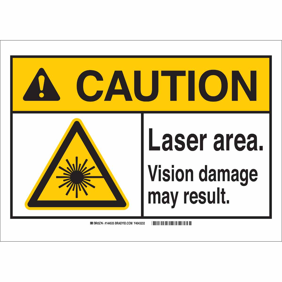 B401 10X14 ANSI BLK,YEL/WHT LASER AREA