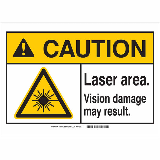 B401 10X14 ANSI BLK,YEL/WHT LASER AREA