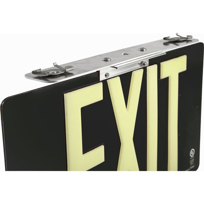 BRADYGLO EXIT UL SIGN 75' DBL TBAR BLK