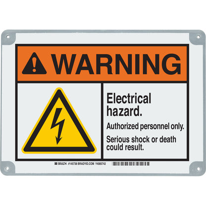 B869 10X14 WARNING ELECTRICAL HAZARD