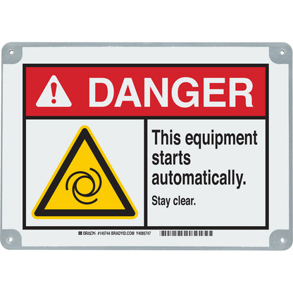 B869 10X14 DANGER THIS EQUIPMENT STARTS