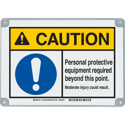 B869 7X10 CAUTION PERSONAL PROTECTION