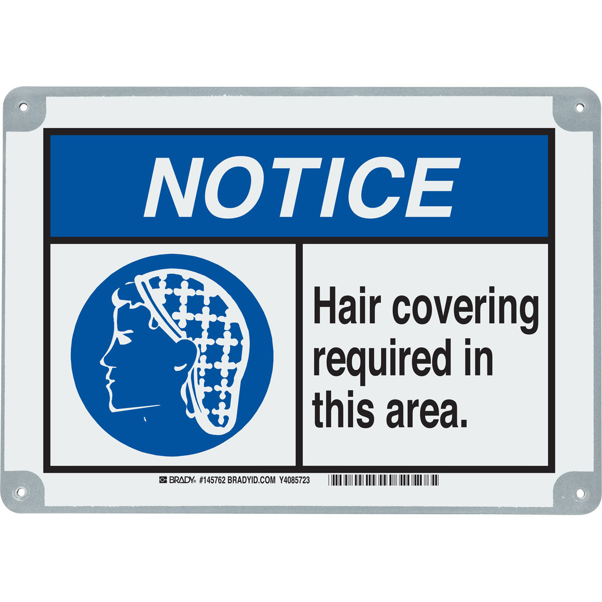 B869 7X10 NOTICE HAIR COVERING REQUIRED