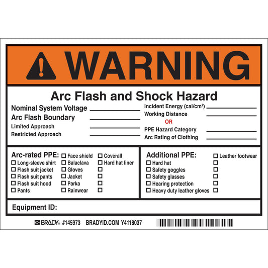 B7569 5X7 NFPA 70E 2015 - WARNING LABEL