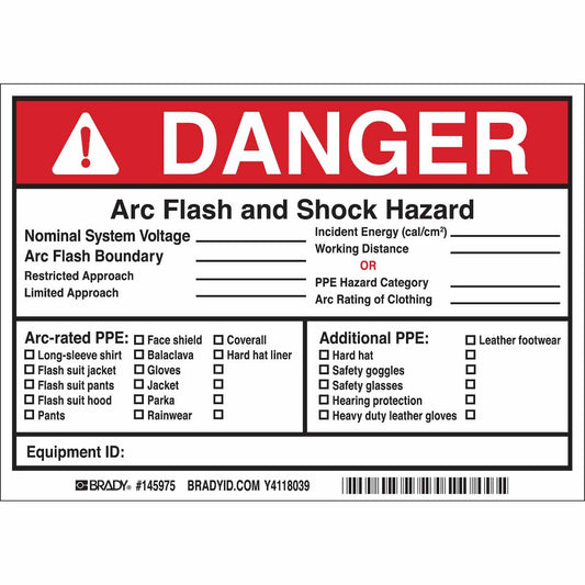 B7569 5X7 NFPA 70E 2015 - DANGER LABEL