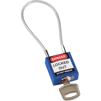 Compact 7.87in Cable Nylon Padlock KD BU