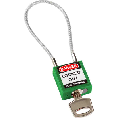 Compact 7.87in Cable Nylon Padlock KD GN