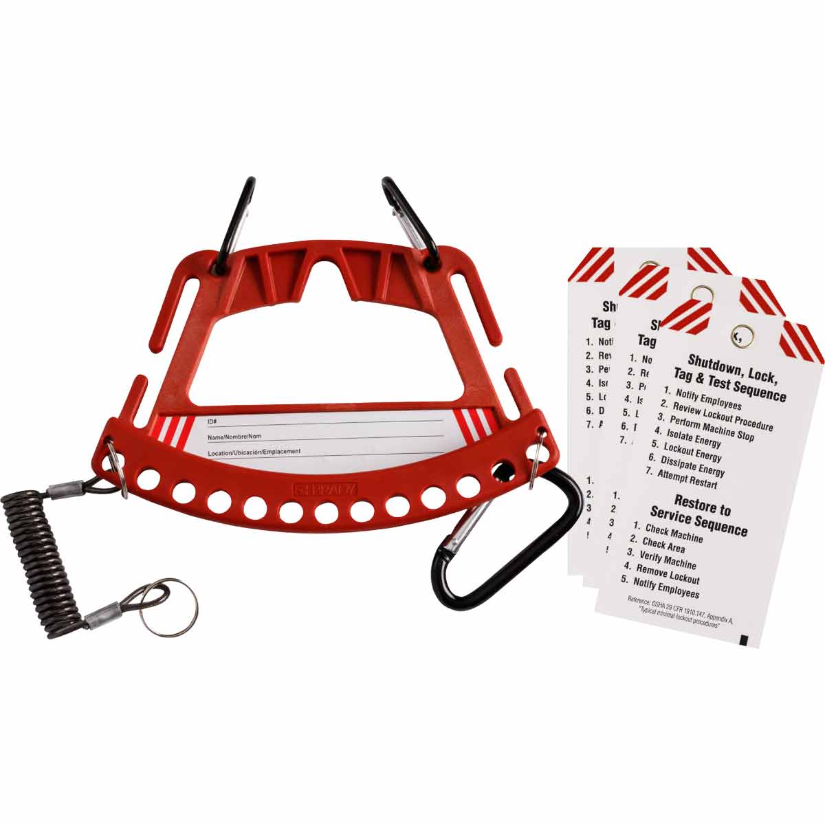 Safety Lock and Tag Carrier Kit Red