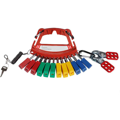 Safety Lock and Tag Carrier Kit Red