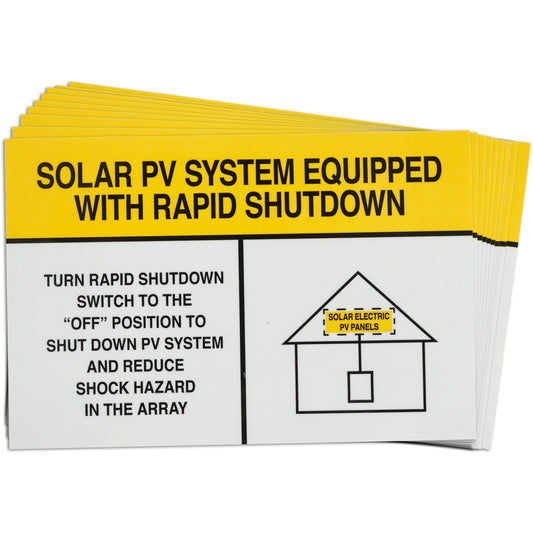 6"X4"B920 SOLAR WHT/YEL RPDSHUTDOWN 25PK