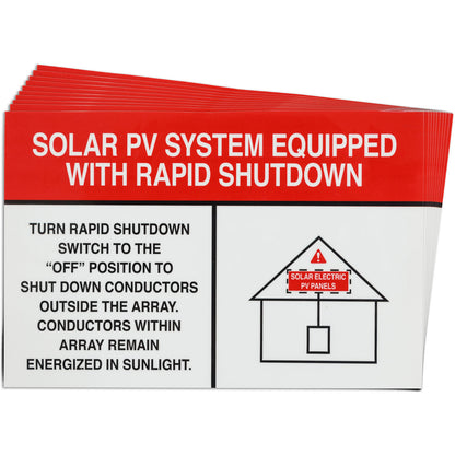 6"X4"B920 SOLAR WHT/RED RPDSHUTDOWN 25PK