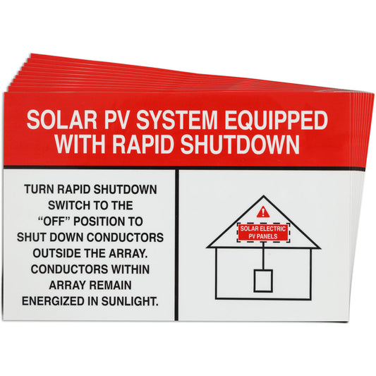 6"X4"B920 SOLAR WHT/RED RPDSHUTDOWN 25PK