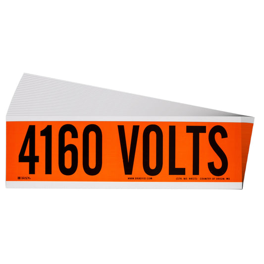 Label STYLE A BK on OR 4160 VOLTS 25/PK