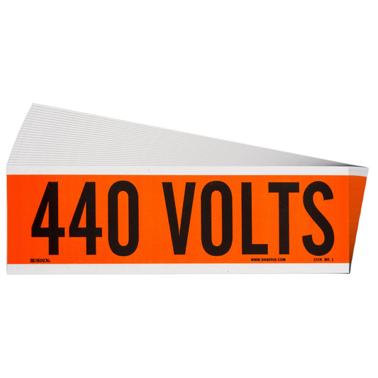 Label STYLE A BK on OR 440 VOLTS 25/PK