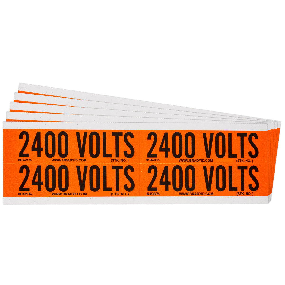 Label STYLE B BK on OR 2400 VOLTS 5/PK