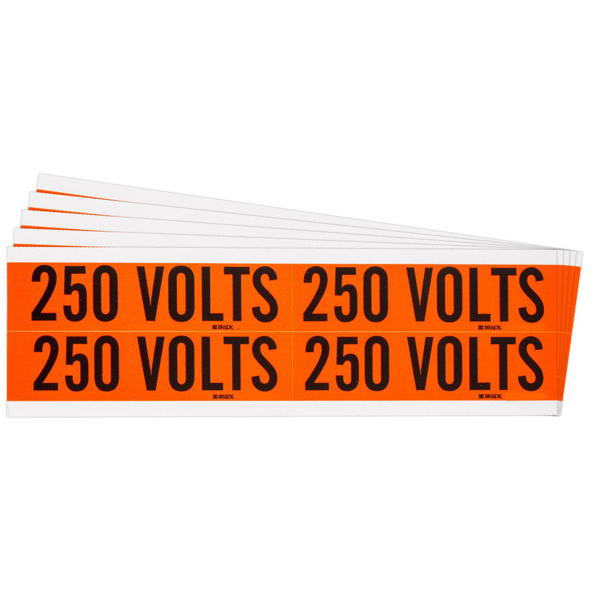 Label STYLE B BK on OR 250 VOLTS 5/PK