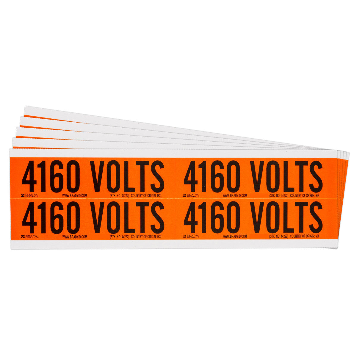 Label STYLE B BK on OR 4160 VOLTS 5/PK