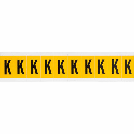 1 in Vinyl N&L Black on Yellow K 10/PK