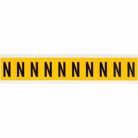 1 in Vinyl N&L Black on Yellow N 10/PK