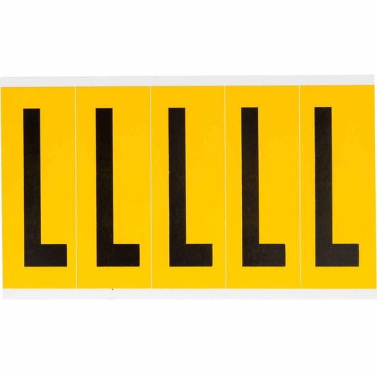 3.875 in Vinyl N&L BK on YL L 5/PK