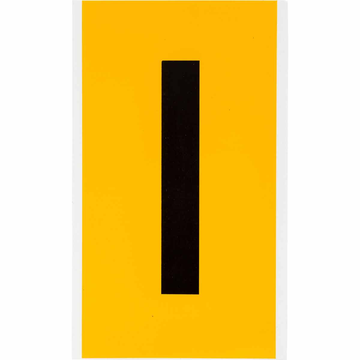 6 in Vinyl N&L Black on Yellow I 1/PK