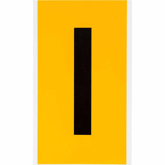 6 in Vinyl N&L Black on Yellow I 1/PK