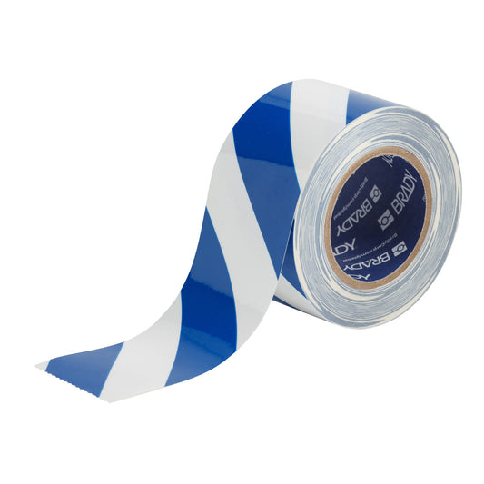 Floor Tape 3" W x 100' L Polyester BL/WH