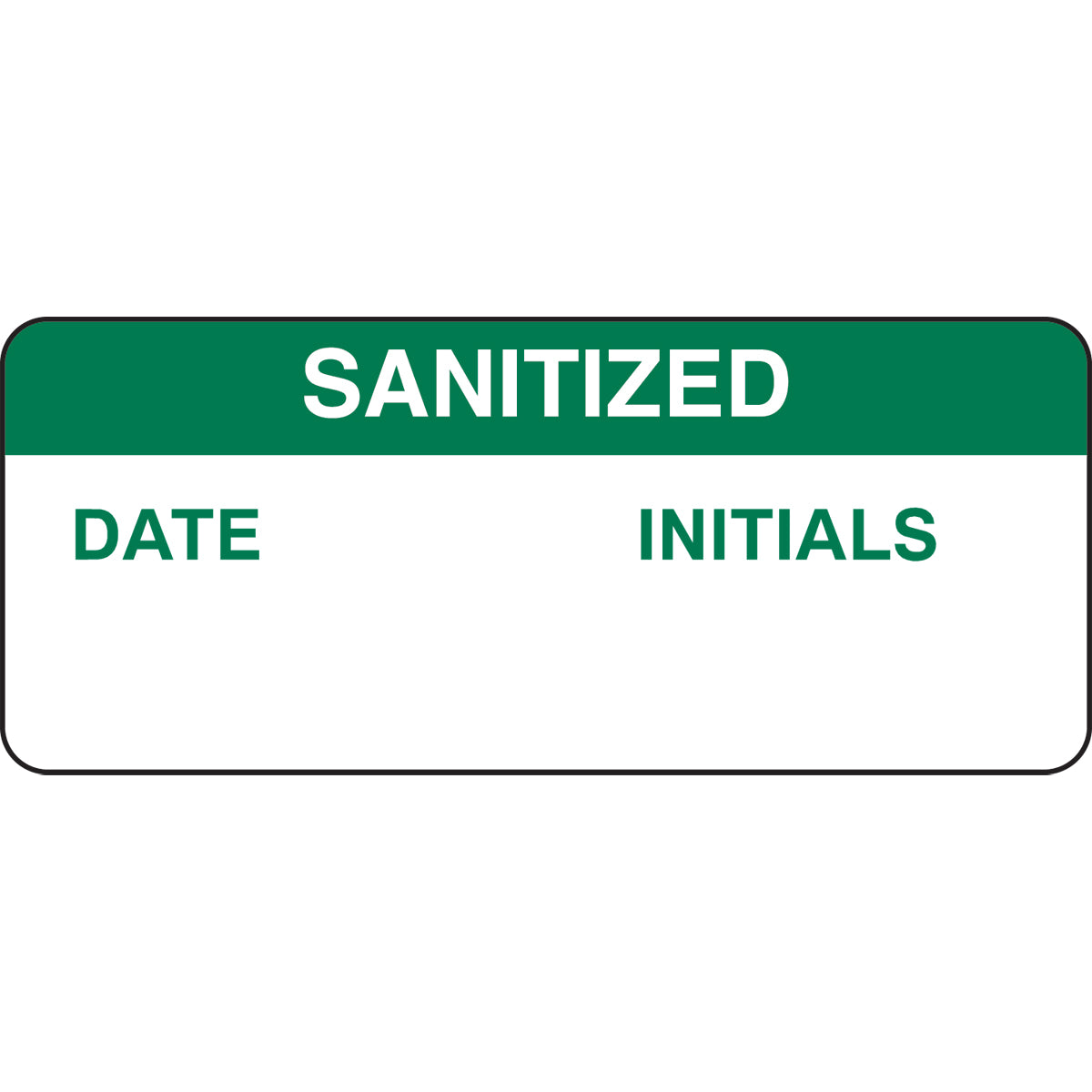 B747, 5/8"X1-1/2 Grn/Wht Sanatize