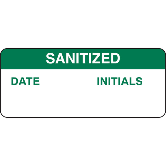 B747, 5/8"X1-1/2 Grn/Wht Sanatize