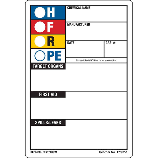 B-235 5.875X4 250/PK HMIG LABEL