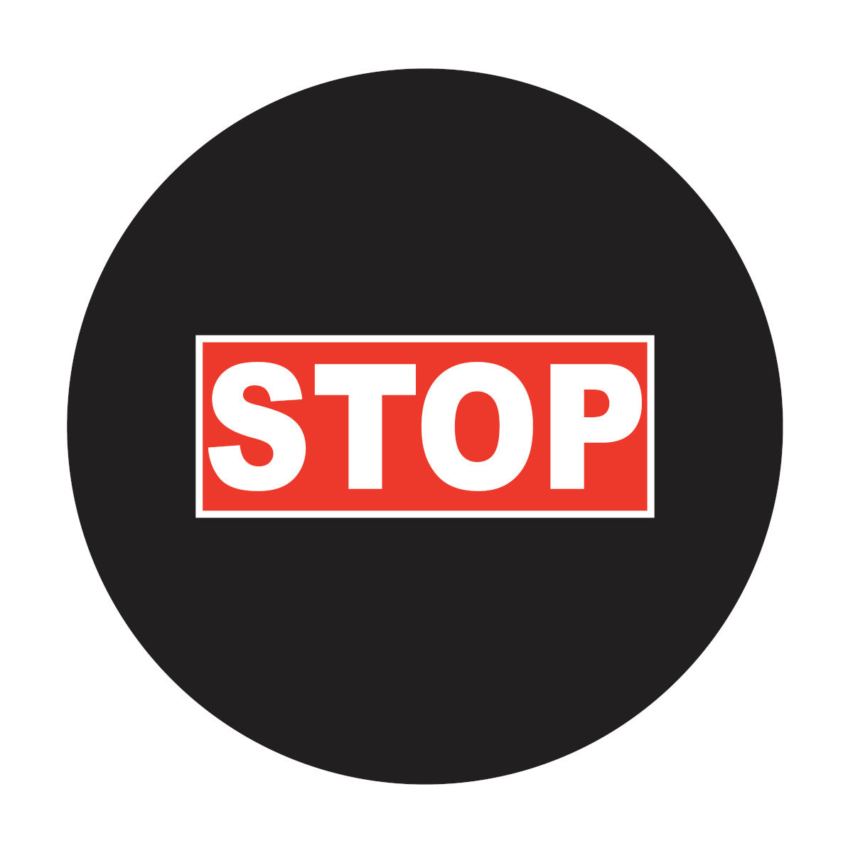 Lens STOP Bar White Outline SizeM