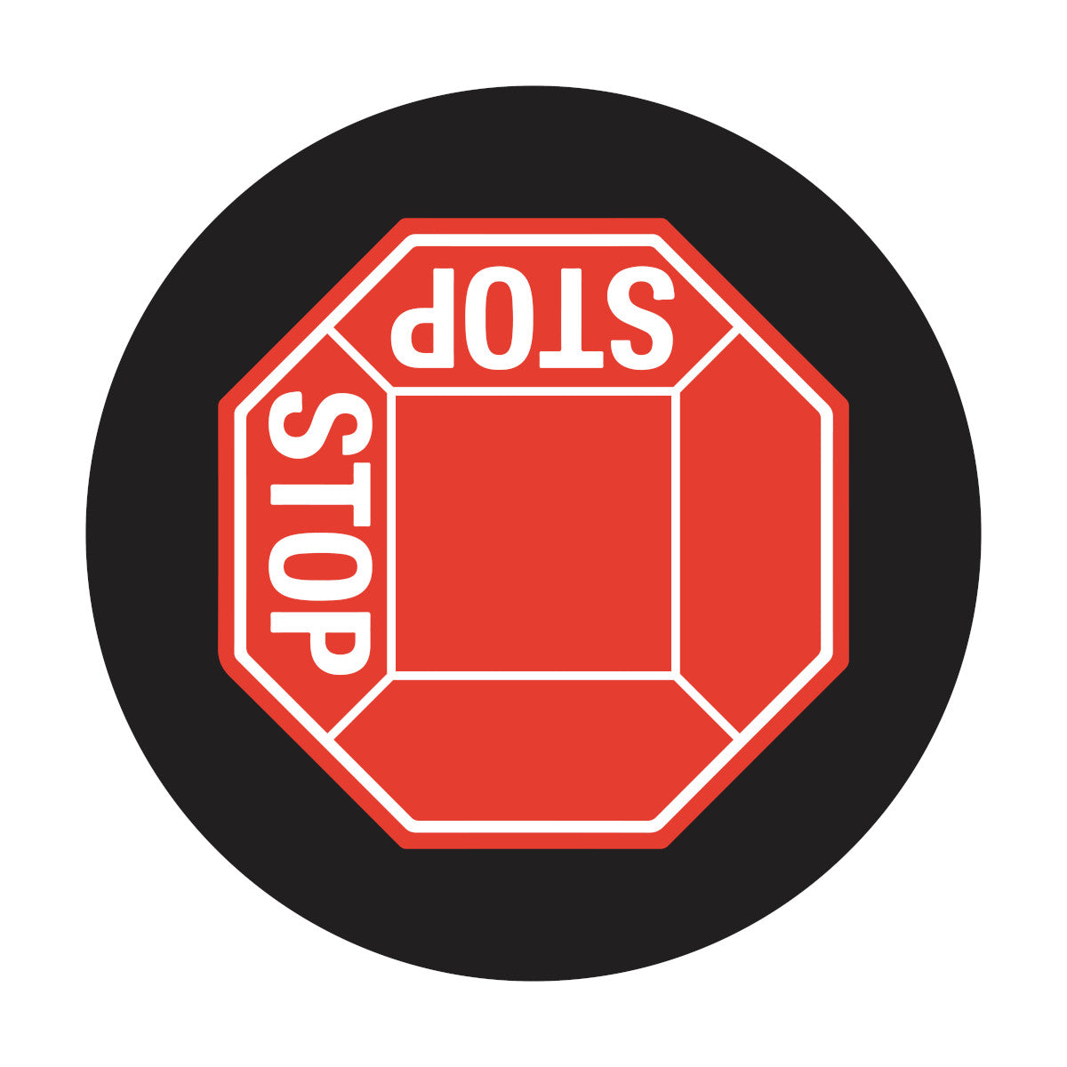 Lens STOP Sign 2 Way Adjacent SizeE