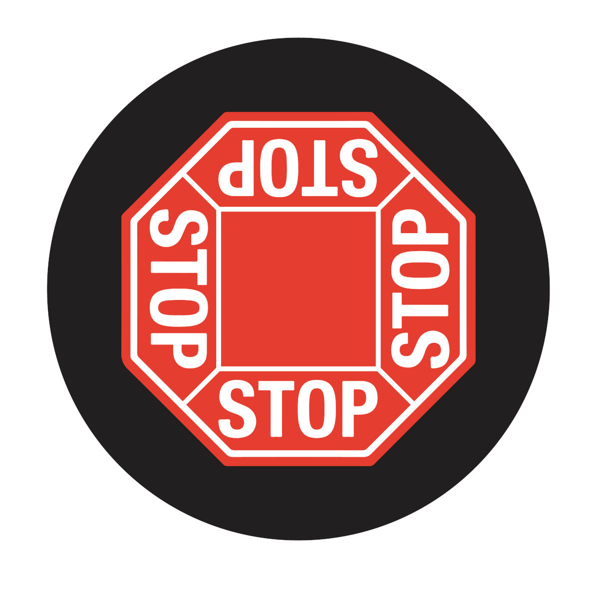 Lens STOP Sign 4 Way Lines SizeE
