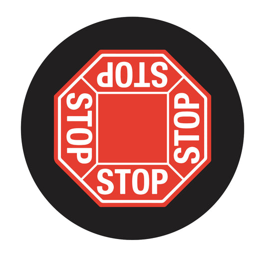 Lens STOP Sign 4 Way Lines SizeE