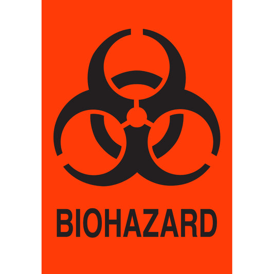 Lbls BIOHAZARD 2.875x2 25PK