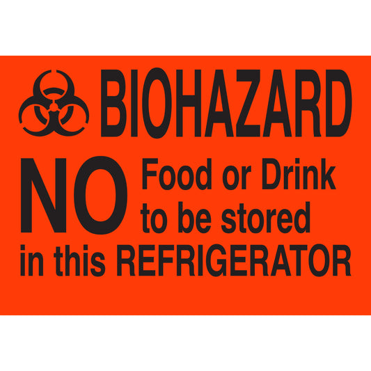 Lbls BIOHAZARD NOT FOOD DRINK 3.5x5 20PK