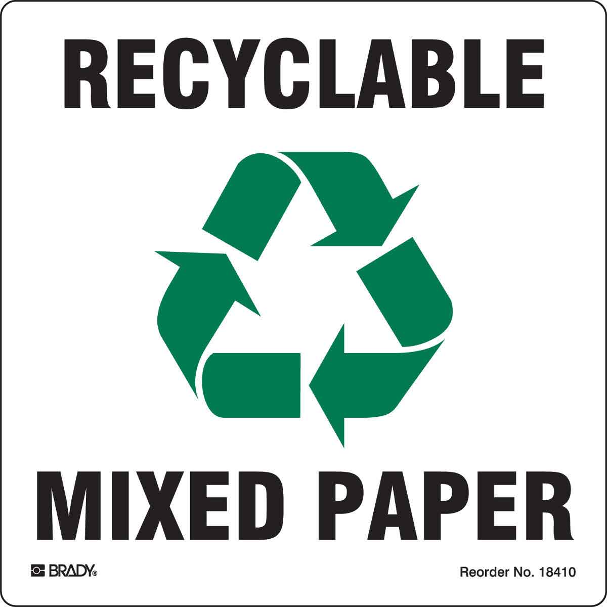 B-7569 5X5 5/PK RECYCLABLE MIXED PAPER