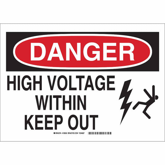 B120,7X10,BLK,RED/WHT,HIGH VOLTAGE WITHI