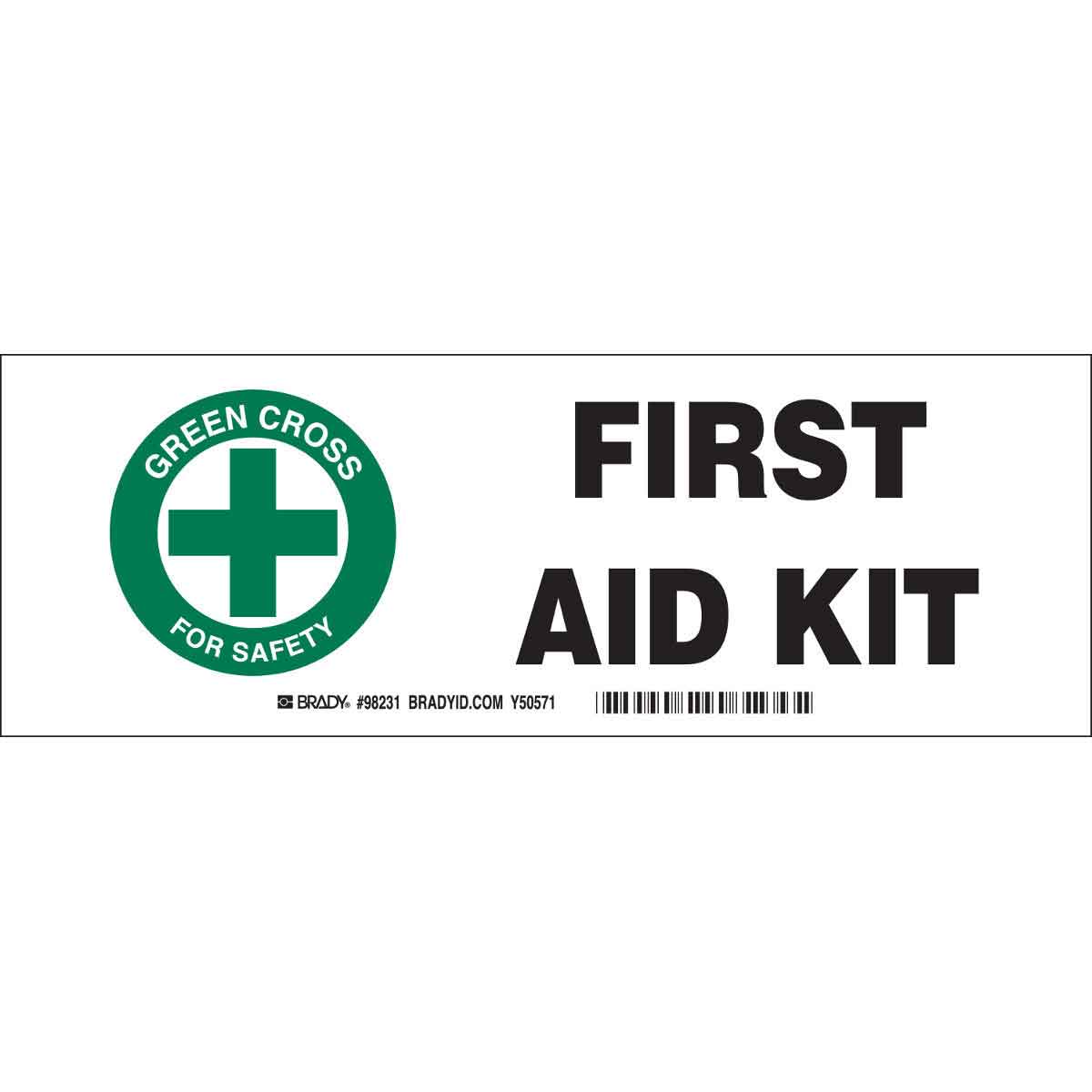 B-302 3.5X10 BLK/GRN/WHT 10/PK FIRST AID